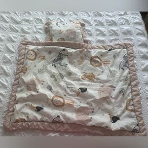 Children's Safari Print Comforter Set in Blush Pink